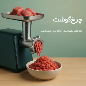 چرخ گوشت در حال تهیه گوشت چرخ کرده