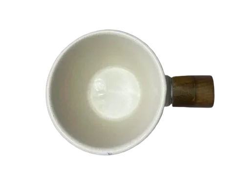 ماگ سرامیکی دسته چوبی پارلو آی سرام از بالا